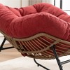 Chenille Rocking Chair with Metal Frame and Ergonomic Design - 3 of 3