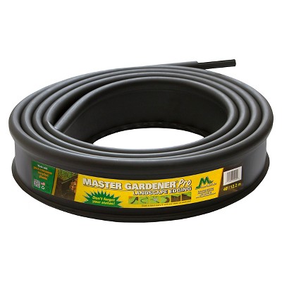 4.875" Gardener Pro Lawn And Garden Edging With 10 Stakes - Black - Master Mark Plastics