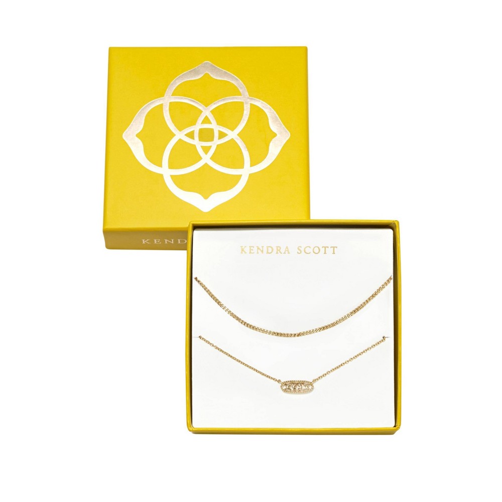 Photos - Pendant / Choker Necklace KENDRA SCOTT Emma Filigree Pendant Necklace Set 2pc - Gold 