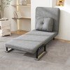 GDFStudio Lucy Modern Foldable Convertible Linen Upholstered Chair Bed with Adjustable Backrest and Pillow - 2 of 4