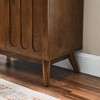 JOYRACER Mid-Century Modern Walnut Sideboard Cabinet with Fluted Doors, Adjustable Shelves & Solid Wood Legs, Storage Buffet for Living Room, Entryway - 4 of 4