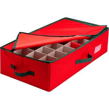 Red Underbed Christmas Ornament Storage Box
