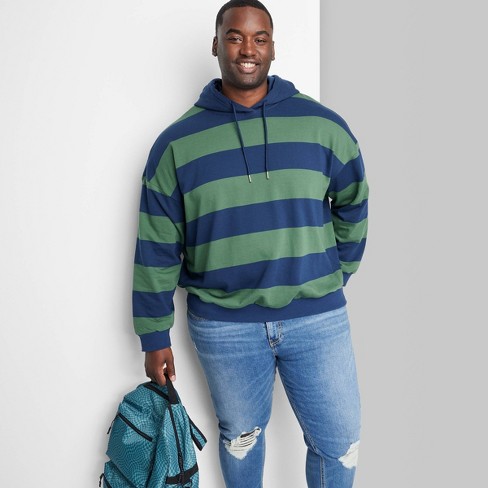 Striped best sale hoodie mens