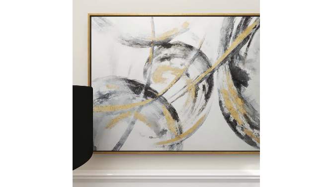 Contemporary Canvas Abstract Framed Wall Art with Gold Frame Gold - CosmoLiving by Cosmopolitan, 2 of 23, play video