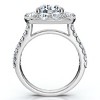 Pompeii3 Certified 3 1/2ct Cushion Halo Diamond Engagement Ring 14k Gold or Pt Lab Created - 2 of 4