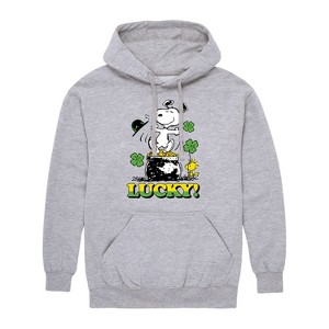 Men's - Peanuts - Snoopy's St. Patrick's Day Graphic Fleece Pullover Hoodie - 1 of 4