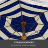 Gulches 6.2' Portable Beach Umbrella, UV 40+ Ruffled Outdoor Umbrella with Vented Canopy, Carry Bag, Blue Stripe - 3 of 4