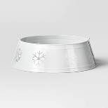 25" Metal Christmas Tree Collar with Die Cut Snowflakes White - Wondershop™