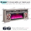 SinCiDo Fireplace TV Stand for 85" TV, w/ Sliding Barn Doors, Remote Control Adjustable 3D Fireworks and LED Lamp, w/ 42" Electric Fireplace TV Stand - 3 of 4