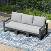 WestinTrends Montara Outdoor HDPE All-Weather Modern Deep Seating Patio Sofa with Waterproof Cushions - 2 of 4