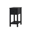 ACEPANO 21.75 in. W Solid Wood Side Table with 1 Storage Drawer & 1 Fixed Shelf for Living Room-Brown - 2 of 4
