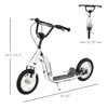 VisioGear Youth Scooter, 12-Inch Front Wheel, Ride On Toy for Age 5+, White, 47.25"*22.75"*33.5" - 3 of 4