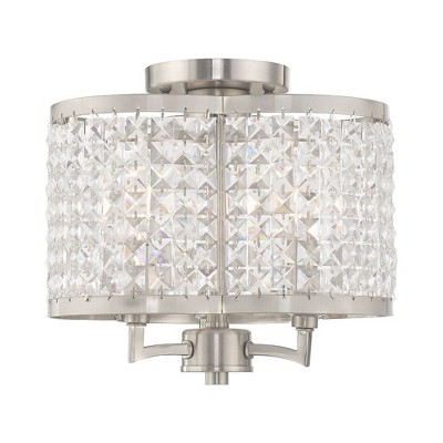 Livex Lighting Grammercy 3 - Light Semi-Flush Mount in  Brushed Nickel