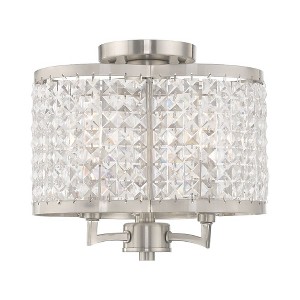 Livex Lighting Grammercy 3 - Light Semi-Flush Mount in  Brushed Nickel - 1 of 2