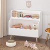 KWPZQEB Wooden Kids Bookshelf 2-Tier, Montessori Bookshelf with Legs, Scalloped Book Shelf for Bedroom Playroom Living Room, White - 4 of 4