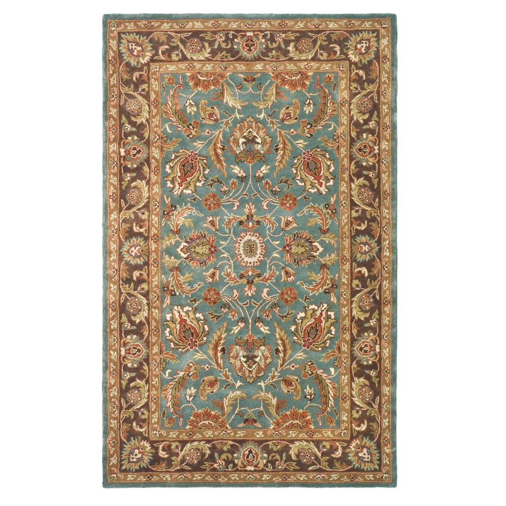 5'x8' Floral Tufted Area Rug Blue/Brown - Safavieh