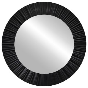 Northlight 20" Black Contemporary Fluted Round Mirror Wall Decor - 1 of 4