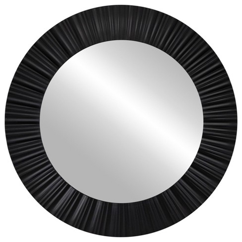 Northlight 20" Black Contemporary Fluted Round Mirror Wall Decor : Target