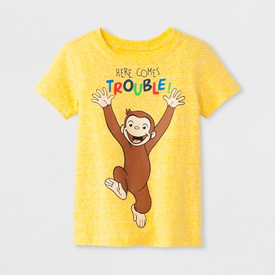 Toddler Boys Curious George Here Comes Trouble Short Sleeve Graphic T Shirt Yellow 3t Target