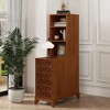 Vynxaria Decorative Storage Drawers - Walnut End Table with 3 Drawers and Adjustable Shelves - 2 of 4