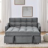 47" Velvet Adjustable Back Loveseat Sofa Bed with Pull-out Bed, USB/Type-C Charging and Copper Nail Accents - 2 of 4