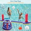 Jasonwell XL 126" Blue & Red Pool Toys Set - 3-in-1 Volleyball Net, Basketball Hoop, Ring Toss Game, Inflatable Floats for Pool & Party Fun - 2 of 4