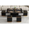 NicBex 16.9"-24.4"Exquisite Lift-Up Coffee Table Combo with 4 Stools for Living Room,2-In-1 Accent Center Table&Low Dining Table,130lbs Max - 3 of 4