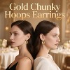 Hoop Earrings for Women, 18K Gold Plated Hoops Earrings, Comfort Hollow Tube Hoops with Secure Push Lock, Chunky and Sleek Gold Hoops Large Earrings - 4 of 4