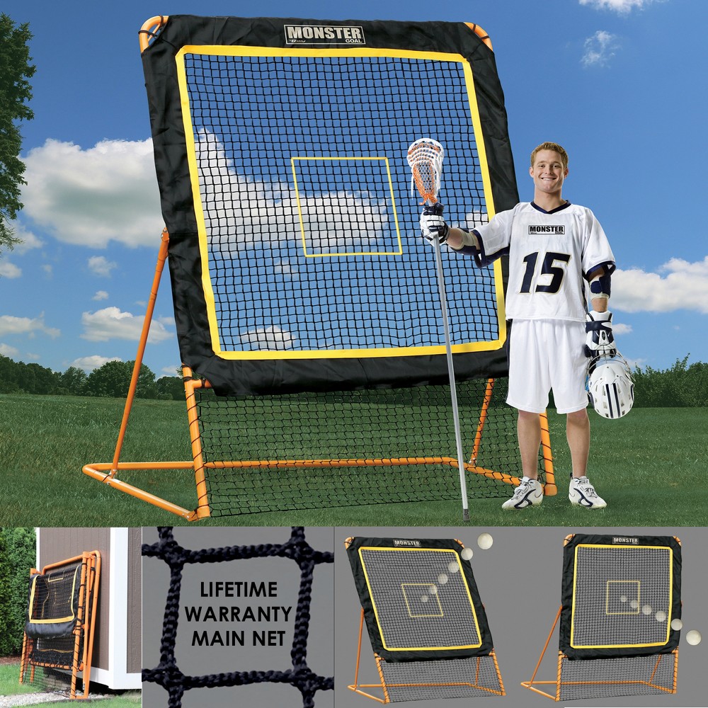 EZ Goal 8' x 6' Lacrosse Professional Practice Rebounder Orange/Black