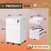 GALAXHERO 3-Drawer Rolling File Cabinet with Lock, Wood Under Desk Filing Cabinet for Home Office, Fits Letter/Legal/A4 Size, White - 4 of 4
