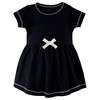 Touched by Nature Baby and Toddler Girl Organic Cotton Short-Sleeve Dresses 2pk, Black Red Heart, 2 Toddler - 2 of 3