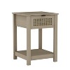 Galano Idiana 1-Drawer Nightstand with Laminated Rattan (23.2 in. H x 16.5 in. W x 15.4 in. D) in Oslo Oak, Black Oak - 3 of 4