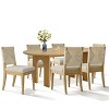 7-Pcs Modern Dining Set 67" Oval Oak Dining Table with Wood Armless Dining Chair Paper Rope Back for Dining Room Indoor Furniture-Tanpinhause - 2 of 4