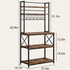 5-Tier Rustic Brown Kitchen Storage Shelf with 6 S-Hooks – Microwave Oven Stand & Coffee Bar Station - 2 of 4