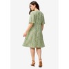 ellos Plus Size V-Neck Empire Dress With Button Trim - 3 of 4
