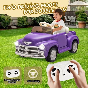12V Kids Ride On Chevrolet 3100 Pickup Truck Electric Car Parents Control 3-Speed USB LED Bluetooth High Power 3.11MPH Age 3+ - 1 of 4