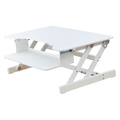 Photo 1 of Basic Height Adjustable Sit to Stand Desk Computer Riser, White