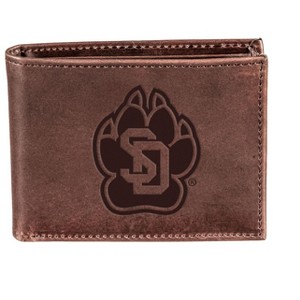 Evergreen NCAA University of South Dakota Brown Leather Bifold Wallet Officially Licensed with Gift Box - 1 of 1