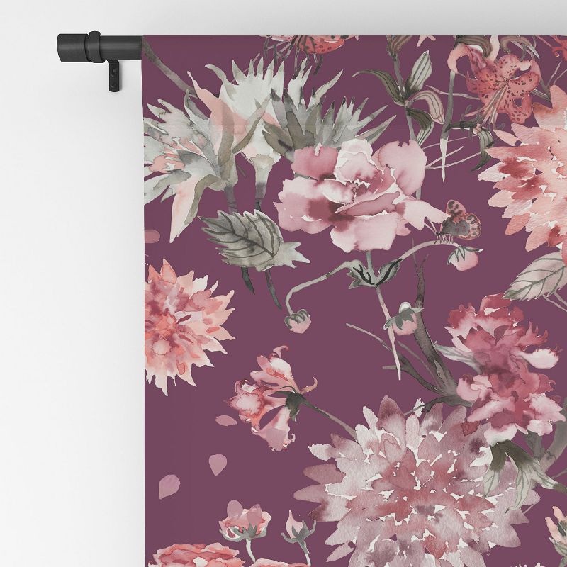 Ninola Design Romantic Bouquet Purple 50" x 64" Single Panel Room Darkening Window Curtain - Deny Designs, 2 of 4