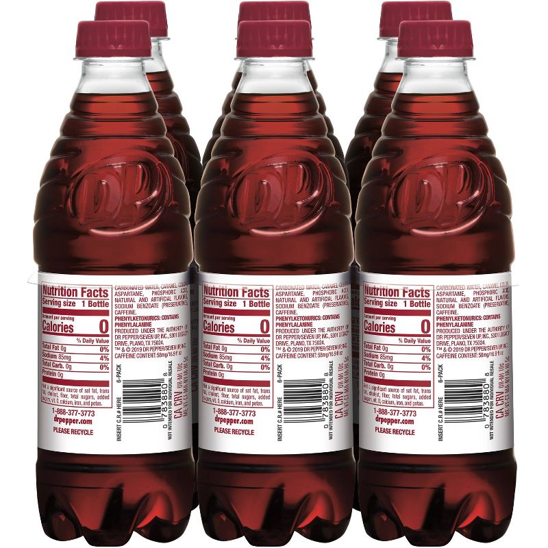 Diet Dr Pepper Soda Bottles - 6pk/16.9 fl oz, 5 of 8