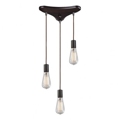 Elk Home Menlow Park 3 - Light Island Pendant Light in  Oiled Bronze