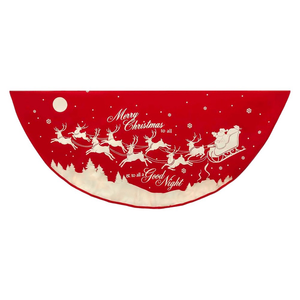 UPC 086131335617 product image for 48 Reindeer and Santa Printed Decorative Tree Skirt, Multi-Colored | upcitemdb.com