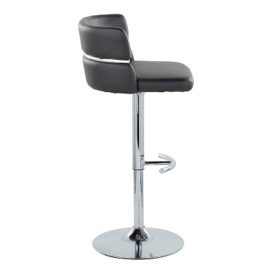 Cinch Adjustable Black Metal Swivel Barstools, Set of 2