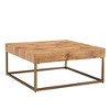 31.5" Coffee Table, Rectangular Retro Dining Table With Metal Legs And MDF Desktop Mid Century Side End Table, Wood - 2 of 4