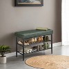Shoe Bench, Storage Bench, Shoe Rack Bench Entryway, Synthetic Leather with Stitching, Mid-Century Modern, Loads 300 lb, 11.8 x 31.5 x 19.7 Inches - 2 of 4