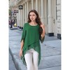 INSPIRE CHIC Women's High Low Hem Scoop Neck Asymmetrical 3/4 Sleeve Summer Top - 2 of 4