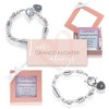 Bella Silver Silvertone 'Love, Granddaughter, Always' Heart Toggle with Pink and Blue Beads Stretch Bracelet - Pink - 6.5 Inch - 2 of 4