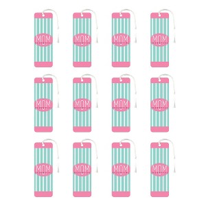 Essential Mom Pink and Blue Stripe 6 x 2 Paper Tassel Bookmarks Pack of 12 - 1 of 2
