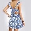 Women's Chic Blue and White Floral Back Tie Romper - Cupshe - 4 of 4