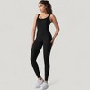 Anna-Kaci Active Women's Ribbed Knit Sleeveless Jumpsuit with Scoop Neckline and Bodycon Fit - 3 of 4